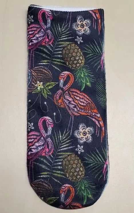 SF213 Black Luau Flamingo Socks POLLY Rings