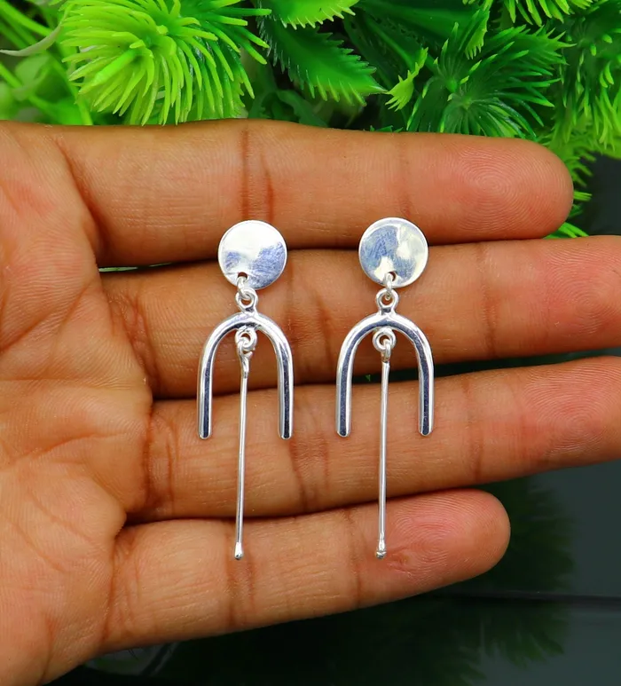 TRIBAL ORNAMENTS Earrings 925 sterling silver flower stud earring excellent fancy drop dangle elegant dainty light weight earrings best gifting ear696 TRIBAL ORNAMENTS Earrings 925 sterling silver flower stud earring excellent fancy drop dangle elegant dainty light weight earrings best gifting ear696