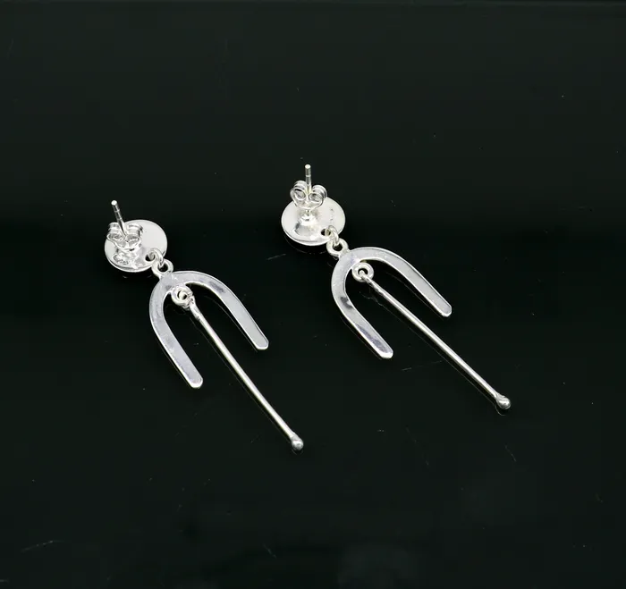 TRIBAL ORNAMENTS Earrings 925 sterling silver flower stud earring excellent fancy drop dangle elegant dainty light weight earrings best gifting ear696 TRIBAL ORNAMENTS Earrings 925 sterling silver flower stud earring excellent fancy drop dangle elegant dainty light weight earrings best gifting ear696