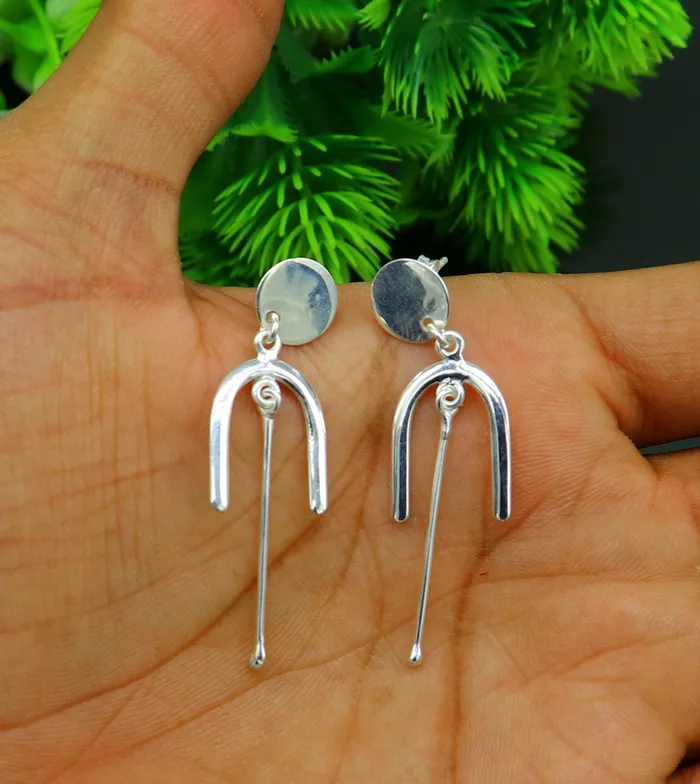 TRIBAL ORNAMENTS Earrings 925 sterling silver flower stud earring excellent fancy drop dangle elegant dainty light weight earrings best gifting ear696 TRIBAL ORNAMENTS Earrings 925 sterling silver flower stud earring excellent fancy drop dangle elegant dainty light weight earrings best gifting ear696