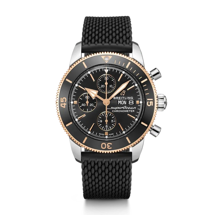 Breitling Superocean Heritage Chronograph 44 Steel Rose Gold Volcano Black Rubber Breitling Earrings Breitling Superocean Heritage Chronograph 44 Steel Rose Gold Volcano Black Rubber Breitling Earrings