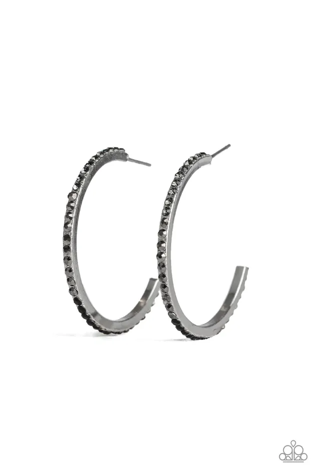 Earrings Paparazzi Earring Rhinestone Revamp Black Paparazzi Jewelry