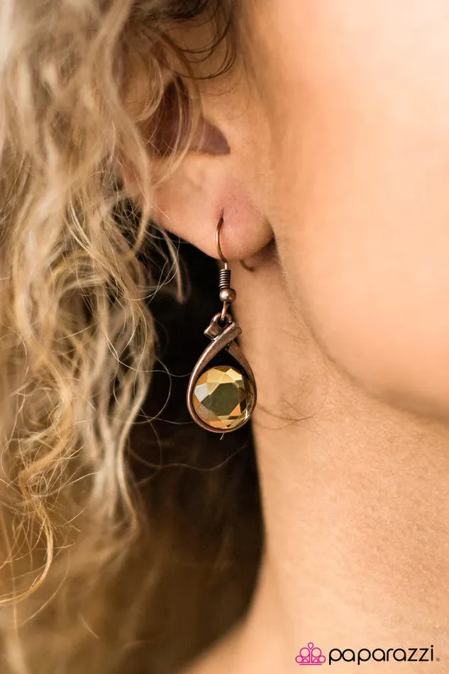 Earrings Paparazzi Jewelry Paparazzi Earring Bring On The Shimmer Copper