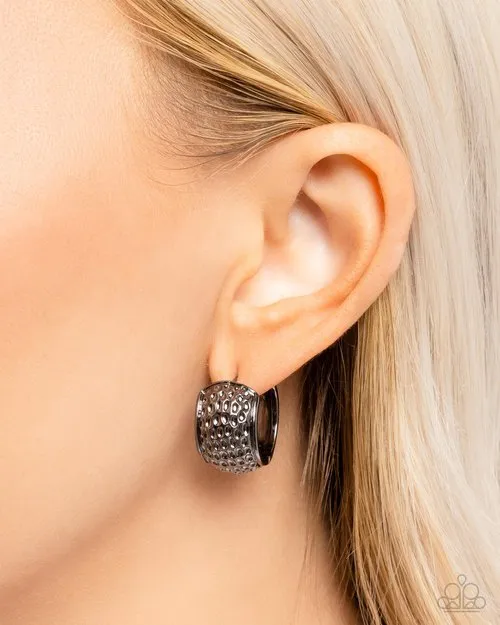 Earrings Paparazzi Jewelry Paparazzi Earring Hammered Heaven Black
