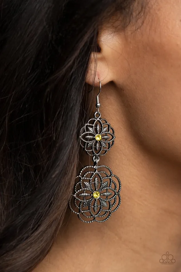 Earrings Paparazzi Jewelry Paparazzi Earring Mandala Mecca Yellow
