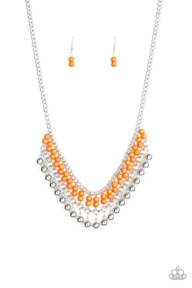 Necklaces Paparazzi Jewelry Paparazzi Necklace Beaded Bliss Orange