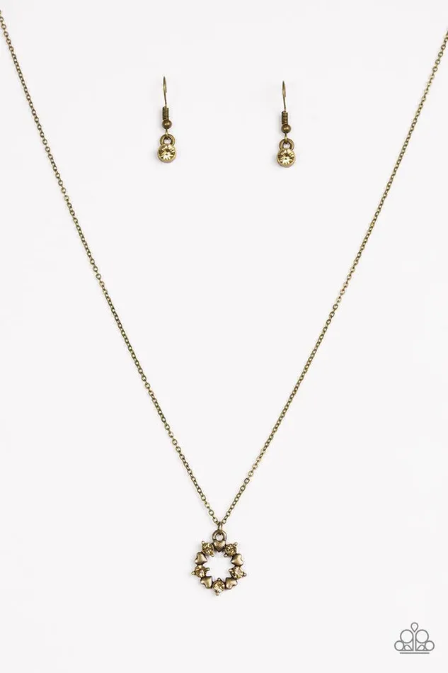 Necklaces Paparazzi Necklace Always Kiss Me Goodnight Brass Paparazzi Jewelry