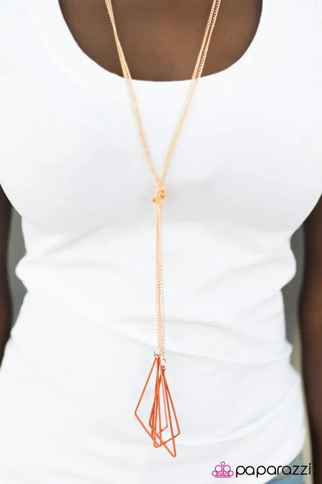 Necklaces Paparazzi Necklace Shape of Things to Come Orange Paparazzi Jewelry