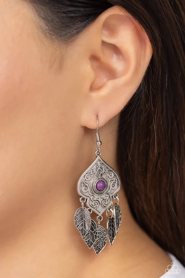 Paparazzi Earring Desert Canopy Purple Paparazzi Jewelry Earrings