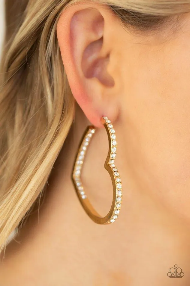 Paparazzi Jewelry Earrings Paparazzi Earring Heartbreaker Gold