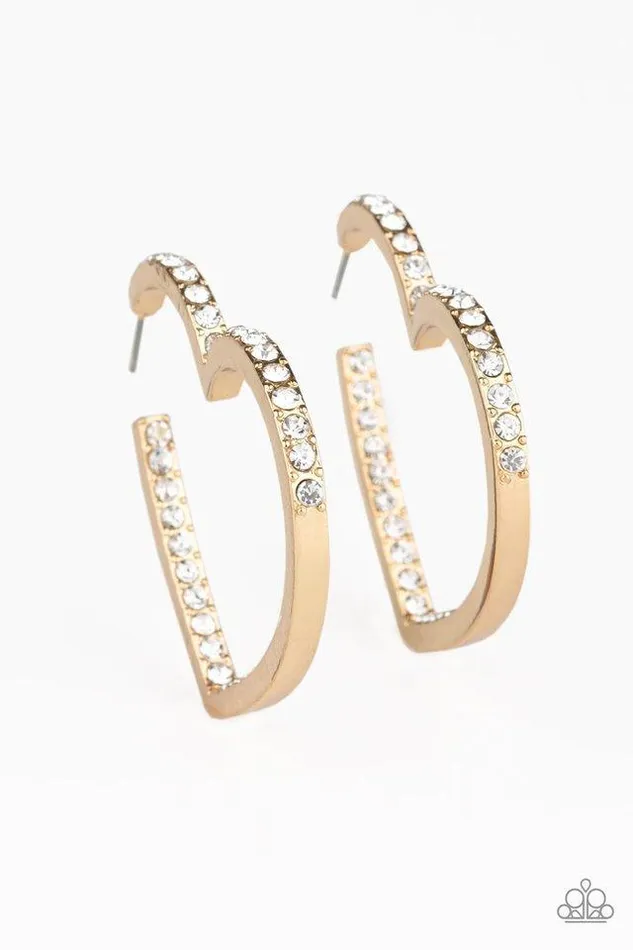 Paparazzi Jewelry Earrings Paparazzi Earring Heartbreaker Gold