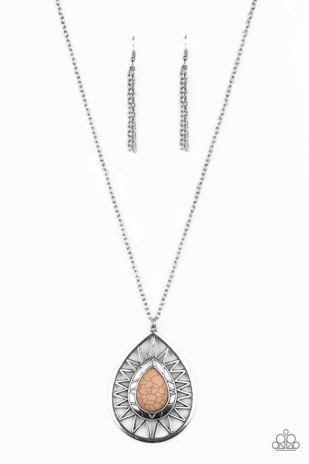 Paparazzi Jewelry Necklaces Paparazzi Necklace Summer Sunbeam Brown