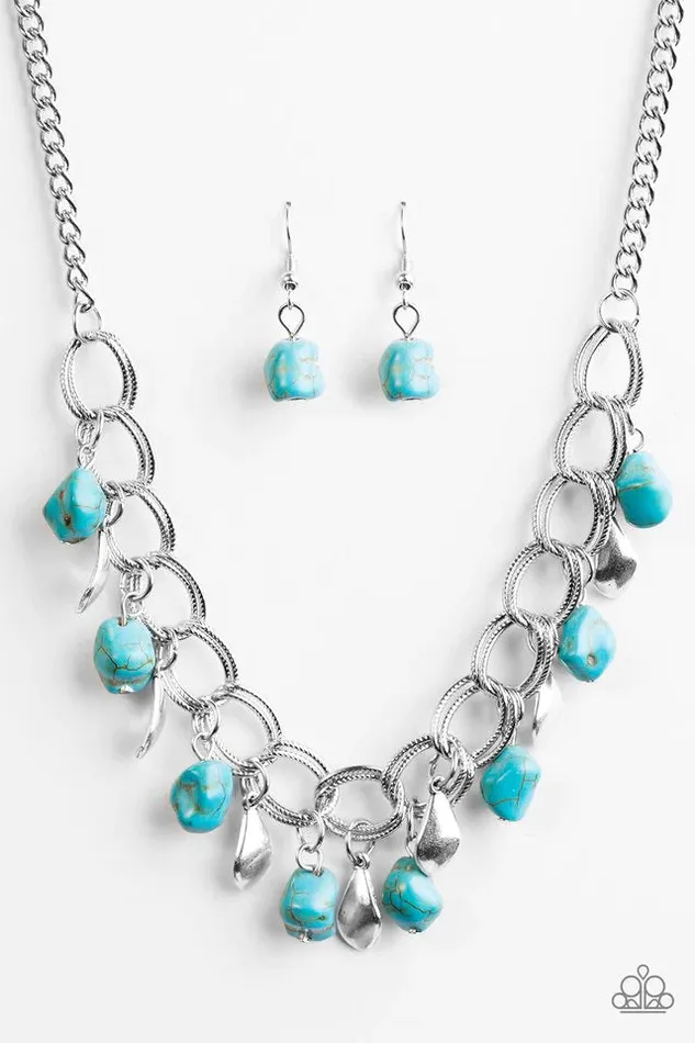 Paparazzi Necklace Adventure Is Worthwhile Blue Paparazzi Jewelry Necklaces