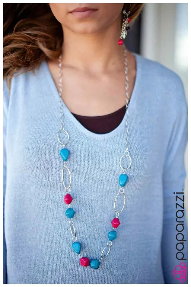 Paparazzi Necklace Element of Surprise Blue Paparazzi Jewelry Necklaces
