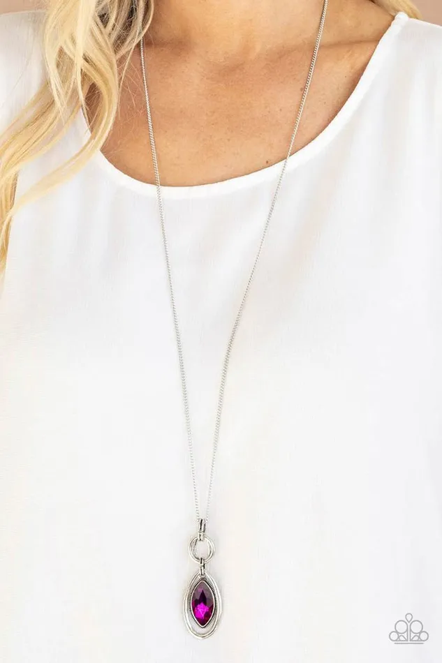 Paparazzi Necklace Glamorously Glaring Pink Paparazzi Jewelry Necklaces