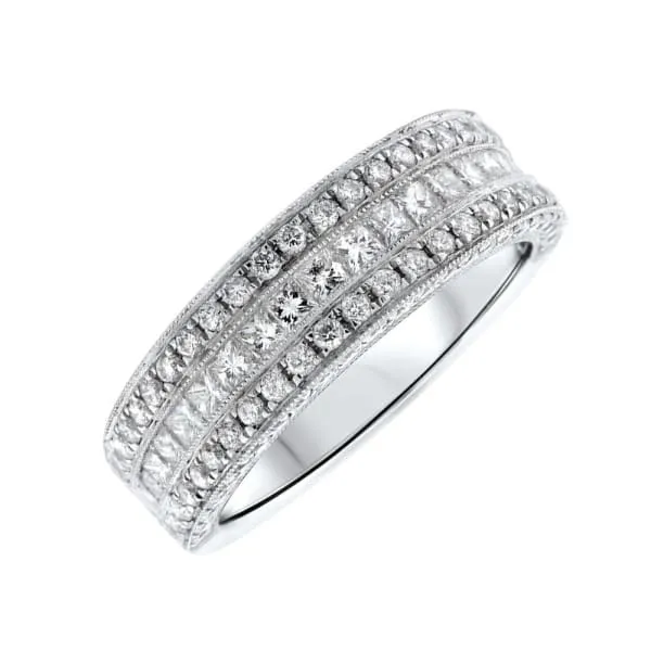 Rings Diamond Source NYC 18kt White Gold Diamond Wedding Band KR08189A11