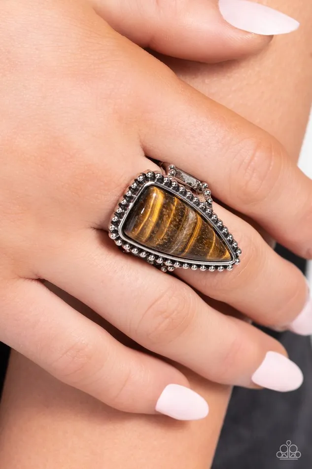 Rings Paparazzi Ring Earthy Engagement Brown Paparazzi Jewelry
