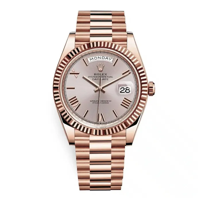 Rolex Bracelets Rolex Day Date 40mm Ref 2282350001 Sundust Roman Dial Fluted Bezel 18K Rose Gold President Bracelet Mens Watch Rolex Bracelets Rolex Day Date 40mm Ref 2282350001 Sundust Roman Dial Fluted Bezel 18K Rose Gold President Bracelet Mens Watch