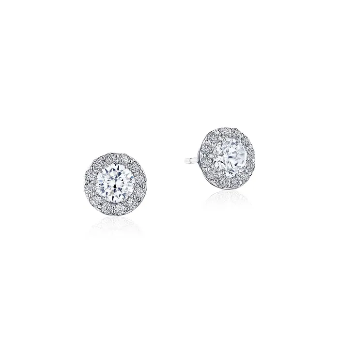 Tacori 14K White Gold Round Single Bloom Diamond Earring Mounts 5mm Tacori Earrings Tacori 14K White Gold Round Single Bloom Diamond Earring Mounts 5mm Tacori Earrings