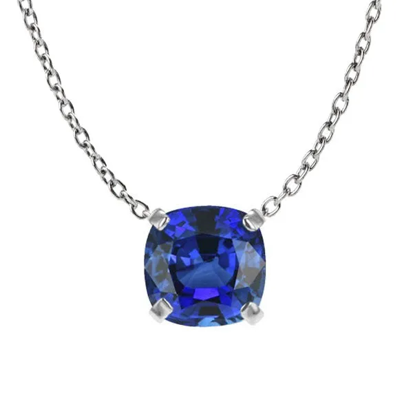 Cushion Ceylon Sapphire Solitaire Pendant With Chain 350 Carats HarryChadEntcom Necklaces Cushion Ceylon Sapphire Solitaire Pendant With Chain 350 Carats HarryChadEntcom Necklaces