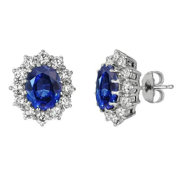 Earrings GB Sapphire Stone Halo Earrings