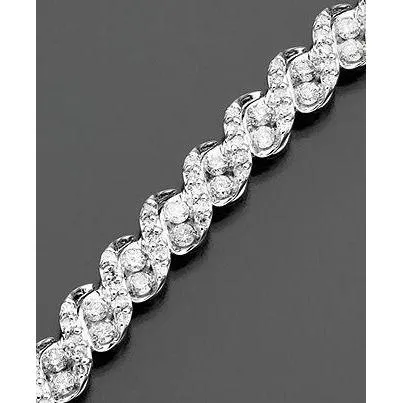 GB Bracelets Gorgeous Round Real Natural Earth Mined Diamond Bracelet White Gold Jewelry New 10 Ct GB Bracelets Gorgeous Round Real Natural Earth Mined Diamond Bracelet White Gold Jewelry New 10 Ct