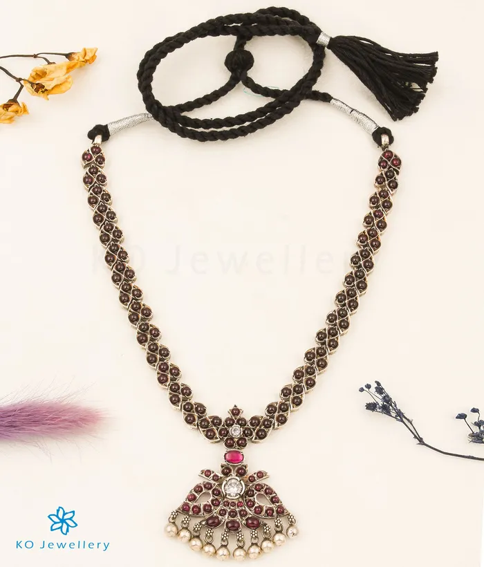 Necklaces Silversmith The Anulasya Silver Addige Necklace Red