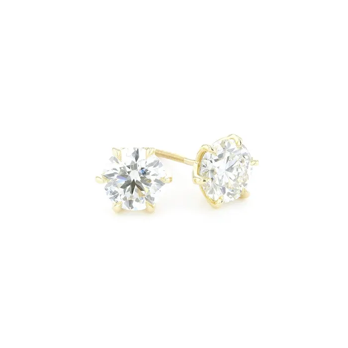 345ct FVS2 Round Lab Diamond Caraline Studs 14k Yellow Gold Princess Bride Diamonds PreStyled Sets 345ct FVS2 Round Lab Diamond Caraline Studs 14k Yellow Gold Princess Bride Diamonds PreStyled Sets