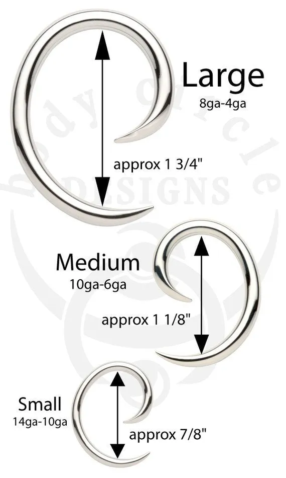 Body Circle Designs Earrings Ear Spirals by Body Circle Designs