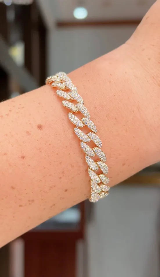 Bracelets Princess Bride Diamonds 436ct 14k Yellow Gold Pav Cuban Bracelet Bracelets Princess Bride Diamonds 436ct 14k Yellow Gold Pav Cuban Bracelet