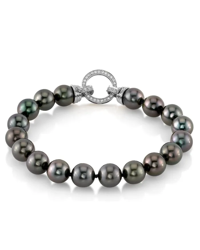Bracelets SPT True Round Black Tahitian Pearl Bracelet 8090mm AAAA Quality Bracelets SPT True Round Black Tahitian Pearl Bracelet 8090mm AAAA Quality