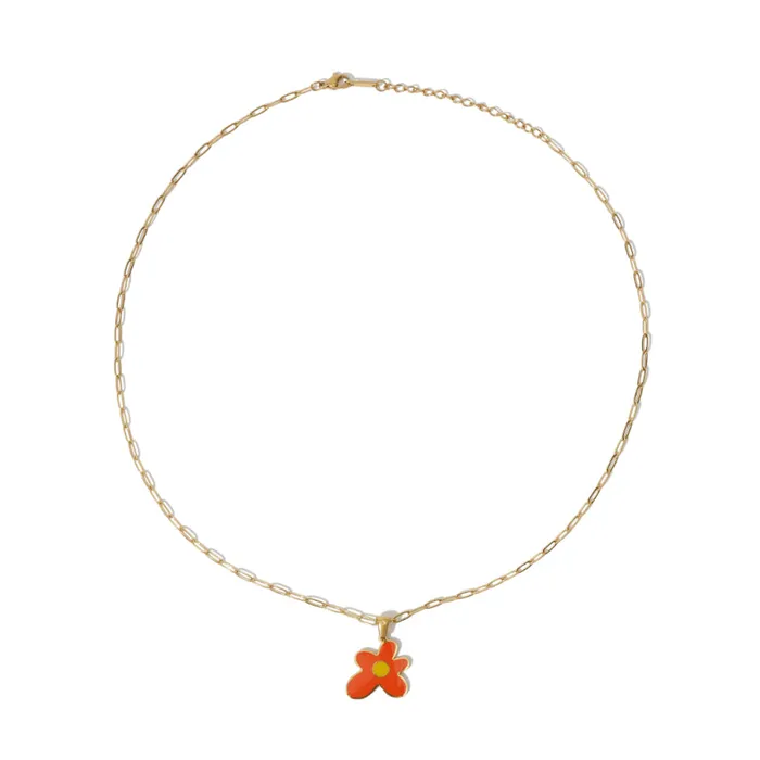 shopsnackbreak Necklaces Flower Child Necklace in Orange