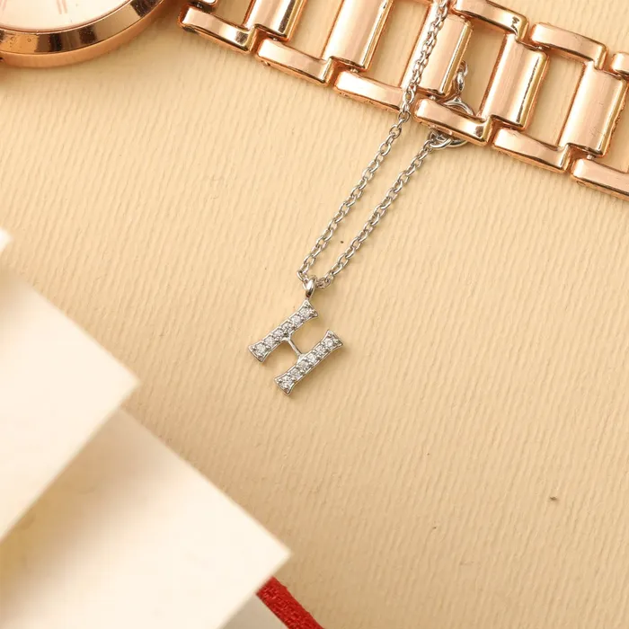 Alphabet CZ White Gold Plated Silver Watch Charm SILVER Charm Necklaces