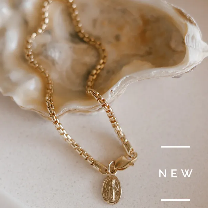 Bracelets The Little Catholic 14k Gold Stella Miraculous Medal Bracelet
