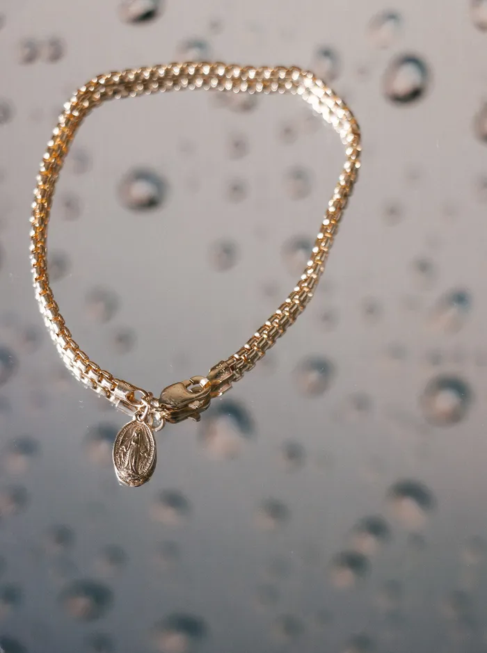Bracelets The Little Catholic 14k Gold Stella Miraculous Medal Bracelet