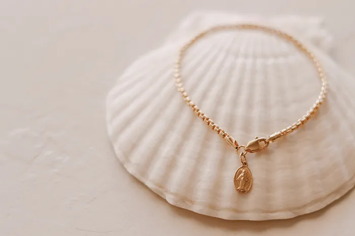 Bracelets The Little Catholic 14k Gold Stella Miraculous Medal Bracelet