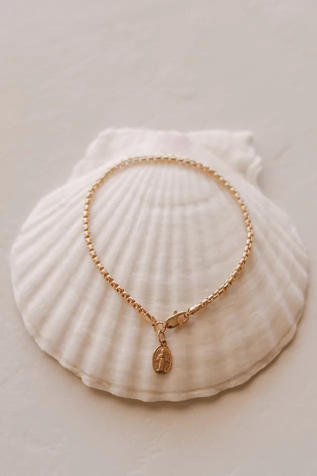 Bracelets The Little Catholic 14k Gold Stella Miraculous Medal Bracelet