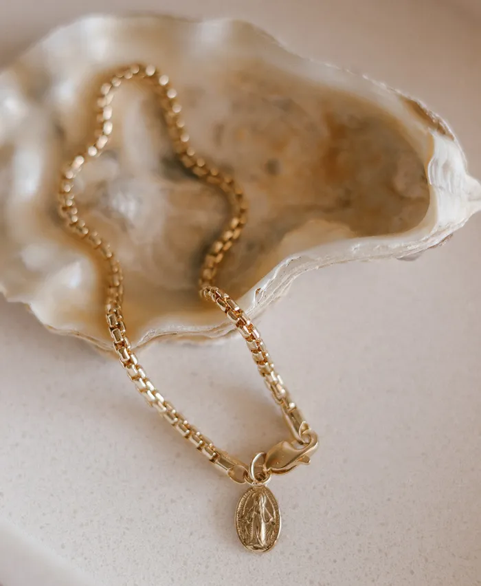 Bracelets The Little Catholic 14k Gold Stella Miraculous Medal Bracelet