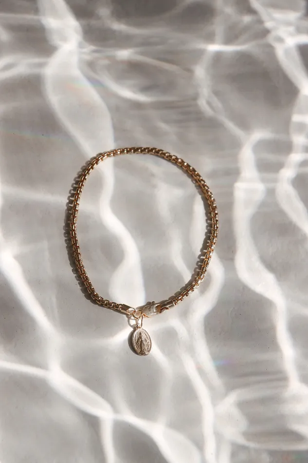 Bracelets The Little Catholic 14k Gold Stella Miraculous Medal Bracelet