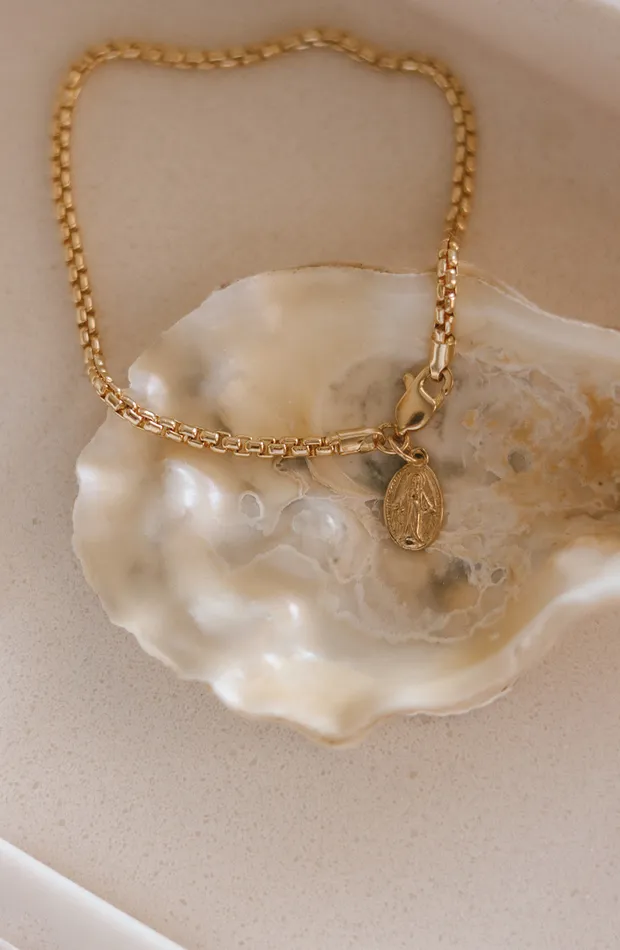 Bracelets The Little Catholic 14k Gold Stella Miraculous Medal Bracelet