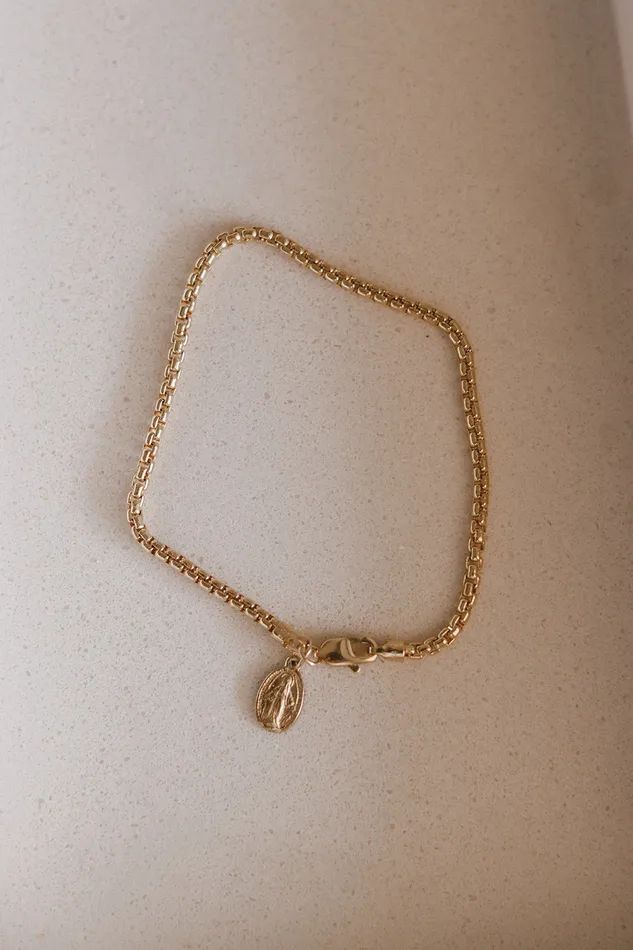 Bracelets The Little Catholic 14k Gold Stella Miraculous Medal Bracelet