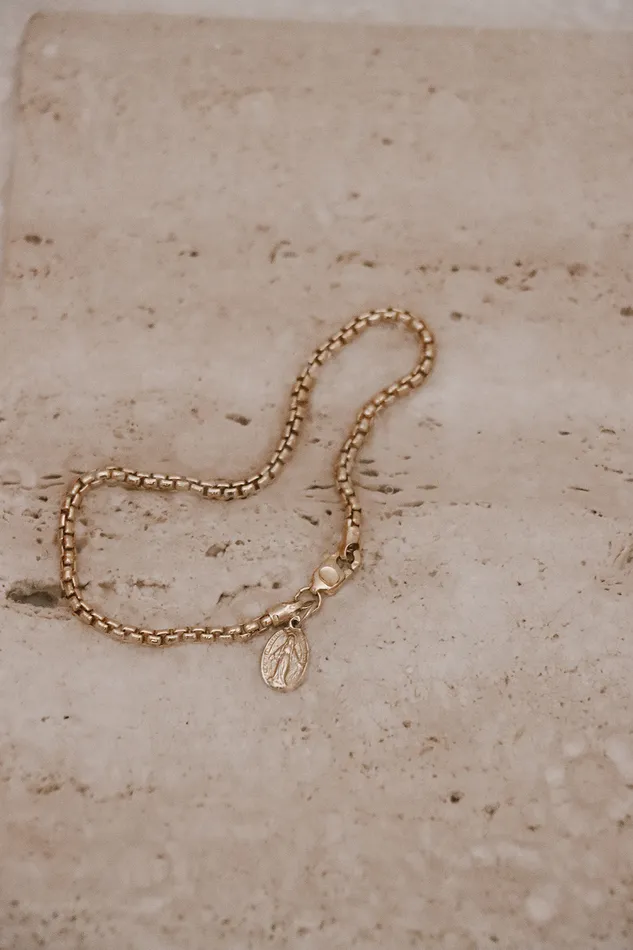 Bracelets The Little Catholic 14k Gold Stella Miraculous Medal Bracelet
