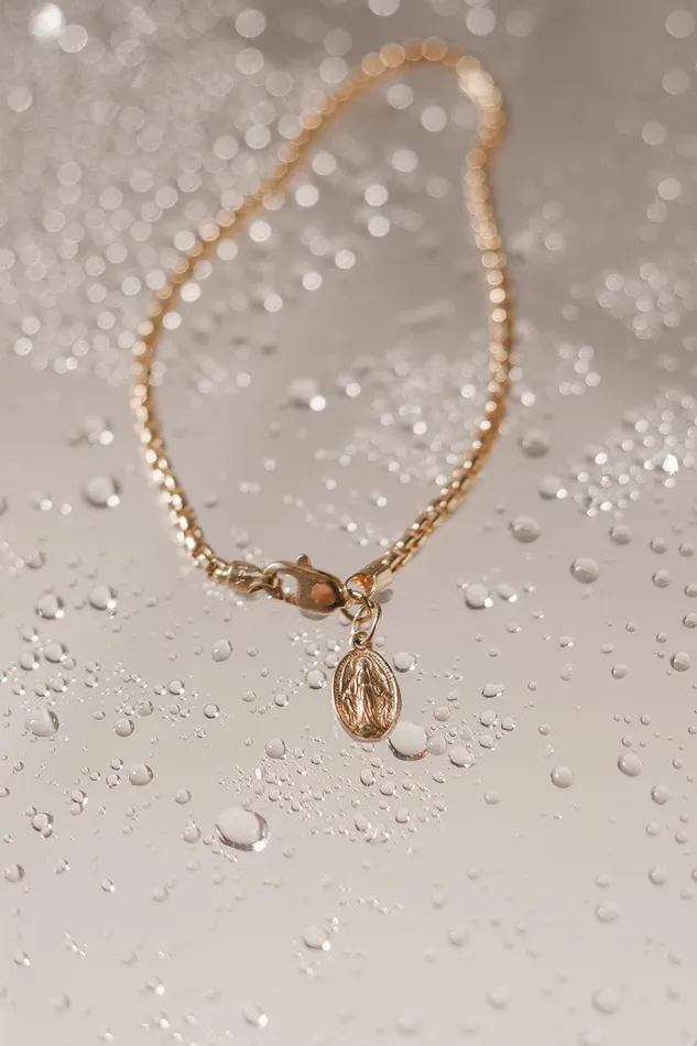 Bracelets The Little Catholic 14k Gold Stella Miraculous Medal Bracelet