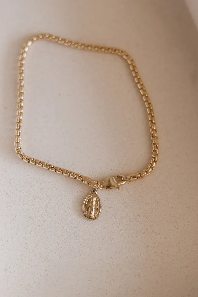 Bracelets The Little Catholic 14k Gold Stella Miraculous Medal Bracelet