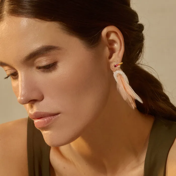 Earrings Cassie Bird Earrings Light Pink Mignonne Gavigan