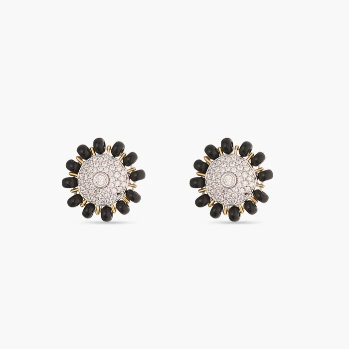 Earrings Floral CZ Silver Mangalsutra Stud Earrings SILVER