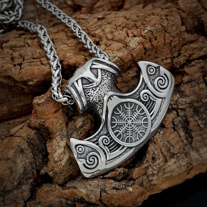 Thors Hammer Necklace Helmet of Awe AE Necklaces