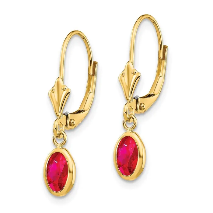 14k 6x4 Oval Bezel JulyRuby Leverback Earrings Jewelry Earrings 14k 6x4 Oval Bezel JulyRuby Leverback Earrings Jewelry Earrings