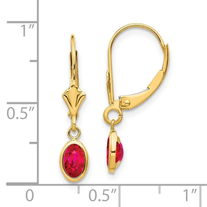 14k 6x4 Oval Bezel JulyRuby Leverback Earrings Jewelry Earrings 14k 6x4 Oval Bezel JulyRuby Leverback Earrings Jewelry Earrings