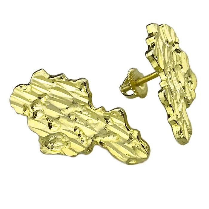 14K Gold Plated over 925 Sterling Silver Huge Nugget Earrings 27MM Bling Cartel Admin Earrings 14K Gold Plated over 925 Sterling Silver Huge Nugget Earrings 27MM Bling Cartel Admin Earrings